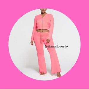 SKIMS - Modal French Terry Shrunken Zip Up & Flare Pant Set​